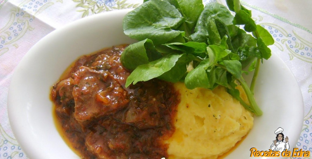 língua de boi com polenta